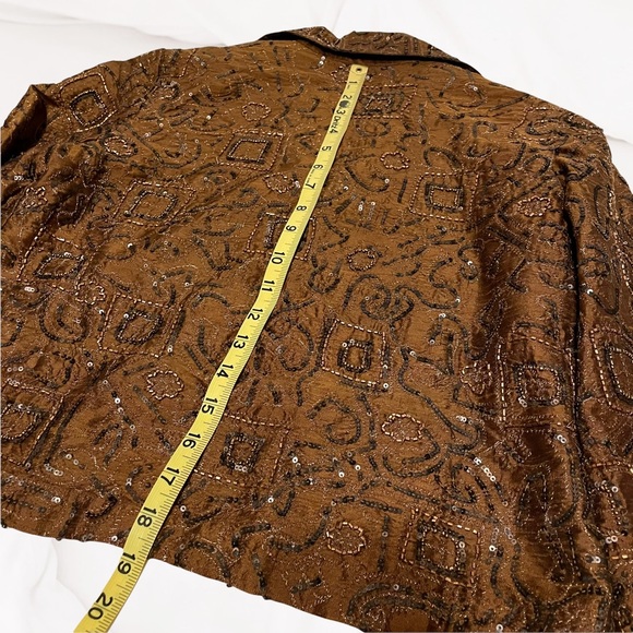 Women's Size 0 Chico’s Silk Beaded Jacket Beautiful Design - Picture 13 of 15